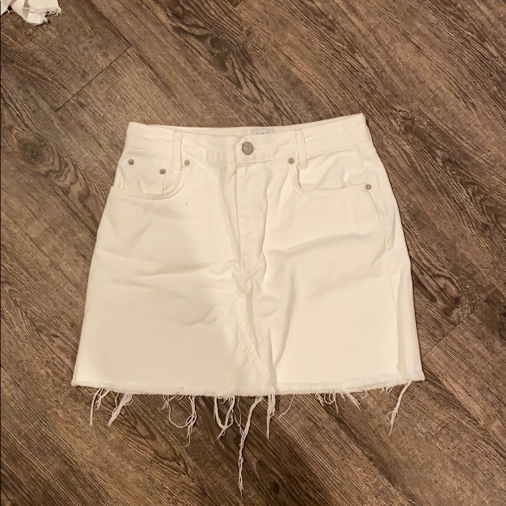 White BDG Denim Skirt
